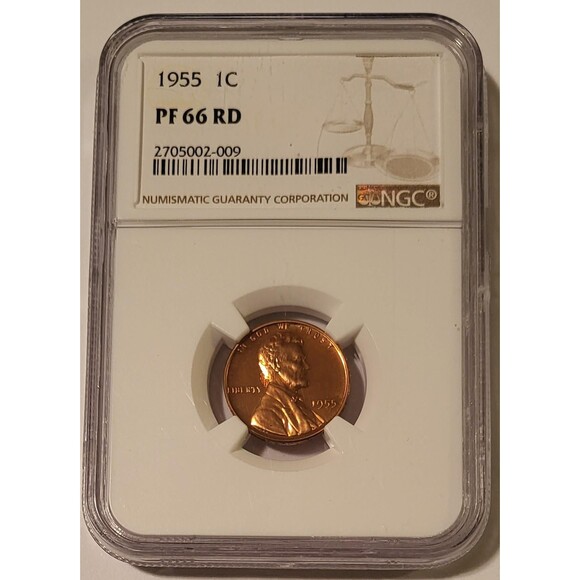 1955 Lincoln Wheat Cent Proof PF66 RED NGC - Picture 1 of 2
